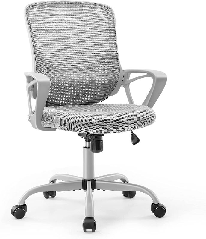 Photo 1 of Office Chair - Mid Back Home Office Desk Chairs, Adjustable Height, Breathable Mesh
