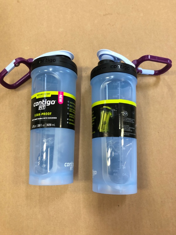 Photo 4 of ****2 PACK**** Contigo 28oz Fit Shake & Go 2.0 Plastic Shaker Water Bottle Periwinkle	