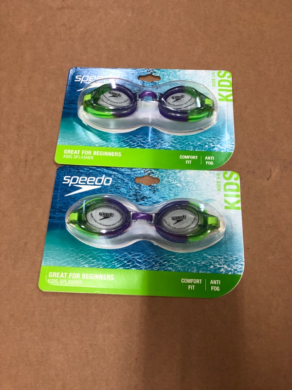 Photo 3 of ****2 PACK*** Speedo Kids Splasher Goggles - Purple/Clear