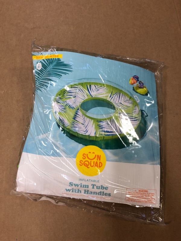 Photo 3 of ****MISC POOL 2 PACK*** 33 Swim Tube Tropical with Handles - Sun Squad  &  Chaise Lounge Palm - Sun Squad****MINOR DAMAGE TO PACKAGING****