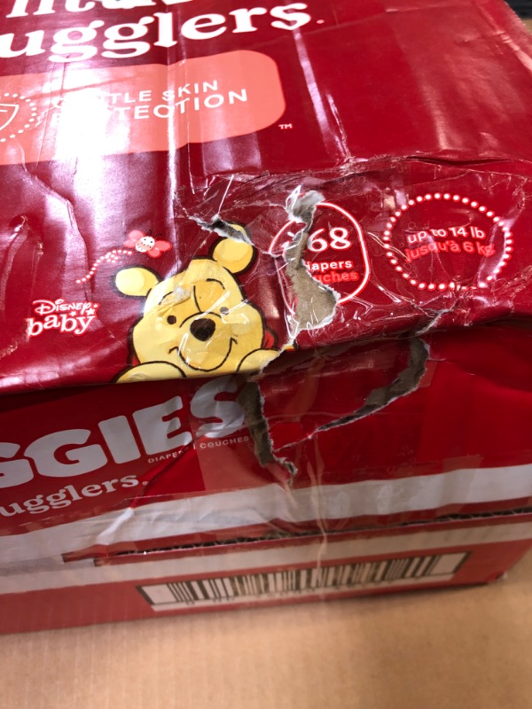 Photo 4 of ****MINOR DAMAGE TO PACKAGING**** Huggies Little Snugglers Diapers Huge Pack - Size 1 (168ct)	