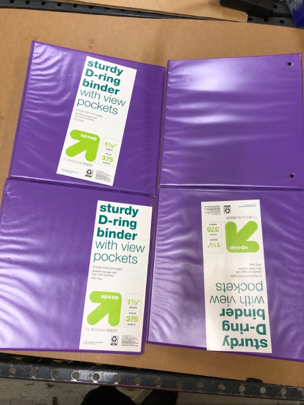 Photo 2 of ***4 PACK*** 1.5" 3 Ring Binder Clear View Purple - up & up™