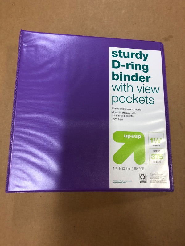 Photo 2 of ***4 PACK*** 1.5" 3 Ring Binder Clear View Purple - up & up™