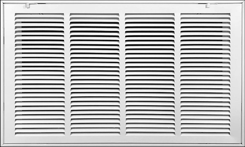 Photo 1 of 24"W x 12"H [Duct Opening Measurements] Steel Return Air Filter Grille [Removable Door] for 1-inch Filters | Vent Cover Grill, White | Outer Dimensions: 26 5/8"W X 14 5/8"H for 24x12 Duct Opening
