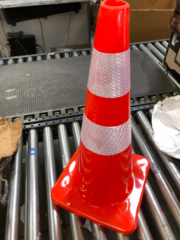 Photo 2 of 28" Traffic Cone ONE CONE Plastic Road Cone PVC Safety Road Parking Cone Weighted Hazard Cone Construction Cone Orange Field Marker Cone Parking Barrier Safety Cone Traffic Cone
