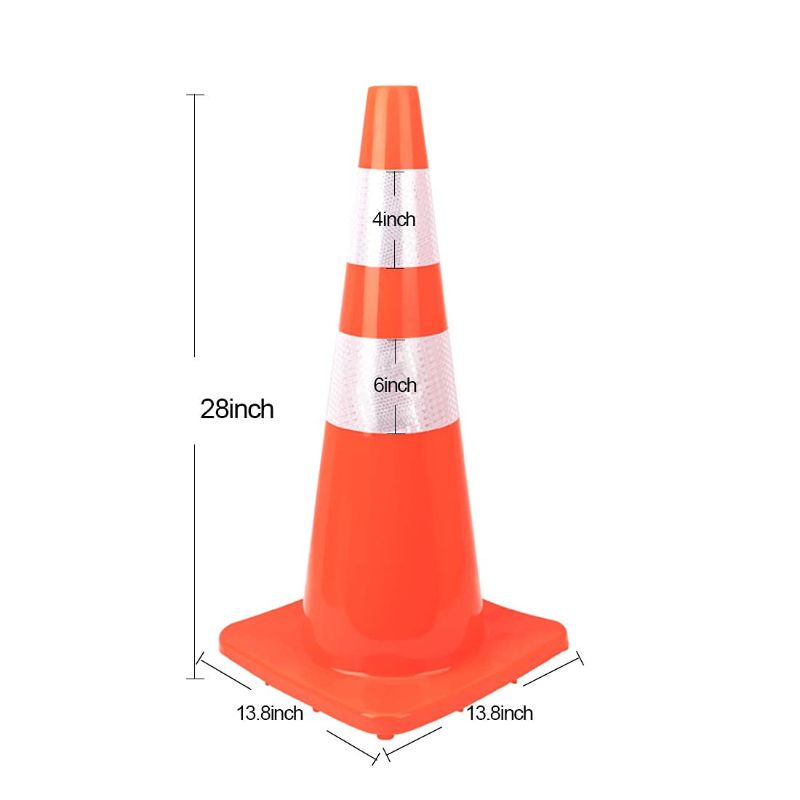 Photo 1 of 28" Traffic Cone ONE CONE Plastic Road Cone PVC Safety Road Parking Cone Weighted Hazard Cone Construction Cone Orange Field Marker Cone Parking Barrier Safety Cone Traffic Cone
