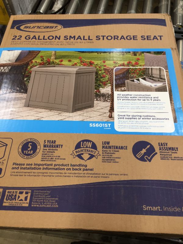 Photo 1 of 22gal Storage Seat Resin Deck Box - Suncast