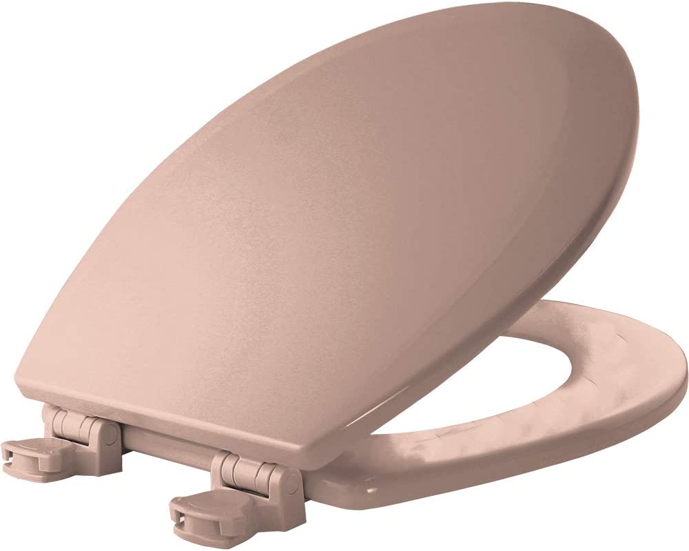 Photo 1 of Bemis 500EC 063 Toilet Seat with Easy Clean & Change Hinges, Round, Durable Enameled Wood, Venetian Pink---------minor scratch on the front lid due to shipping 
