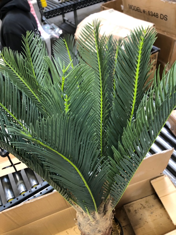 Photo 1 of AMERIQUE Gorgeous 3 Feet Cycas Revoluta Sago Palm Tree Artificial Plant with Nursery Pot