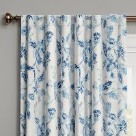 Photo 1 of 1pc Blackout Stamped Floral Window Curtain Panel - Threshold™

