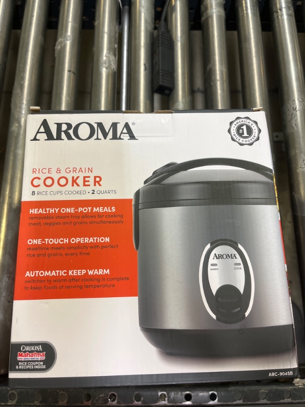 Photo 3 of Aroma 8 Cup Rice Cooker - Stainless Steel ARC-904SB