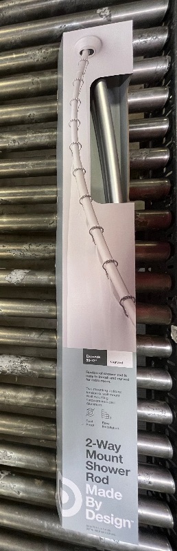 Photo 1 of 72 Tapered End Cap Curved Aluminum Shower Curtain Rod Tension or Permanent Mount - Made By Design