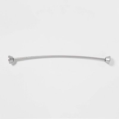 Photo 1 of 72 Tapered End Cap Curved Aluminum Shower Curtain Rod Tension or Permanent Mount - Made By Design