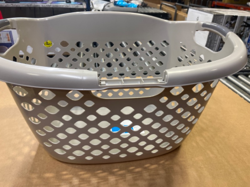 Photo 2 of 1.8 Hip Hugger Bushel Laundry Basket Gray - Room Essentials