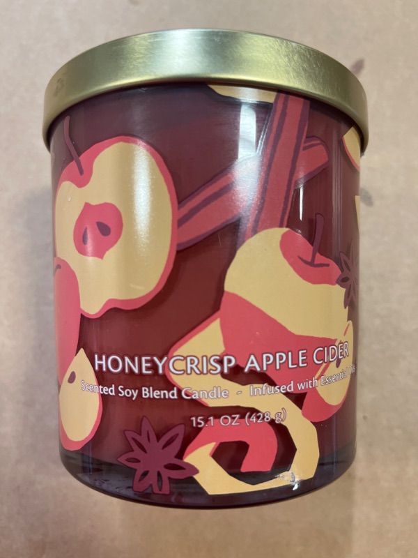 Photo 2 of 15.1oz Honeycrisp Apple Cider Icon Print Candle - Opalhouse™

