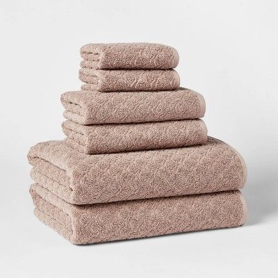 Photo 1 of 6pk Textured Bath Towel Set - Threshold™

