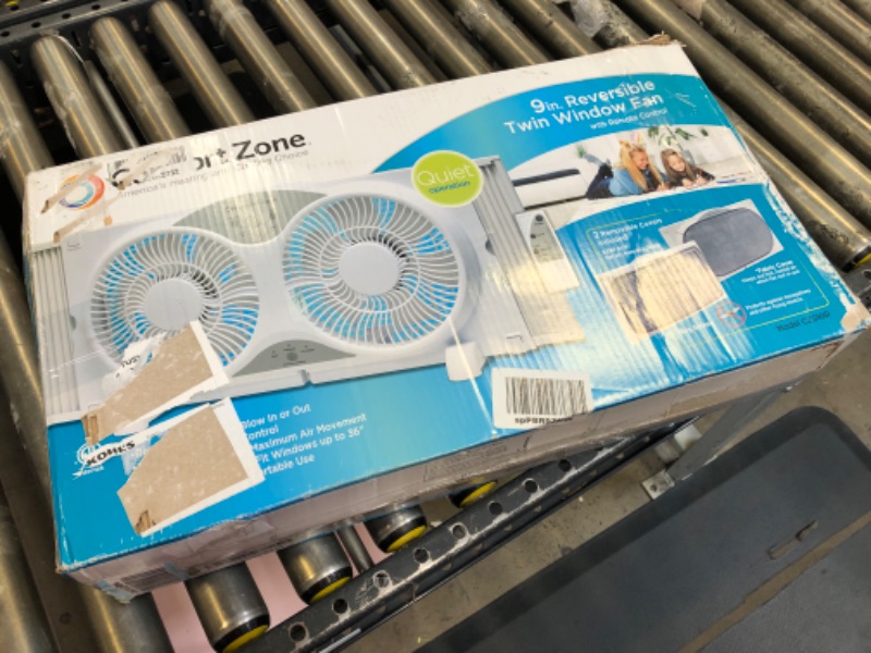 Photo 6 of Comfort Zone CZ310R 3-Speed 3-Function Expandable Reversible Twin Window Fan with Remote Control, Removable Cover
