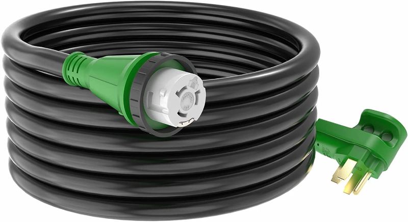 Photo 1 of RVMATE 50 Amp 25 Feet RV/Generator Lockable Power Extension Cord, Easy Plug in Handle, 14-50P to SS 2-50R with LED Indicator, ETL Listed
