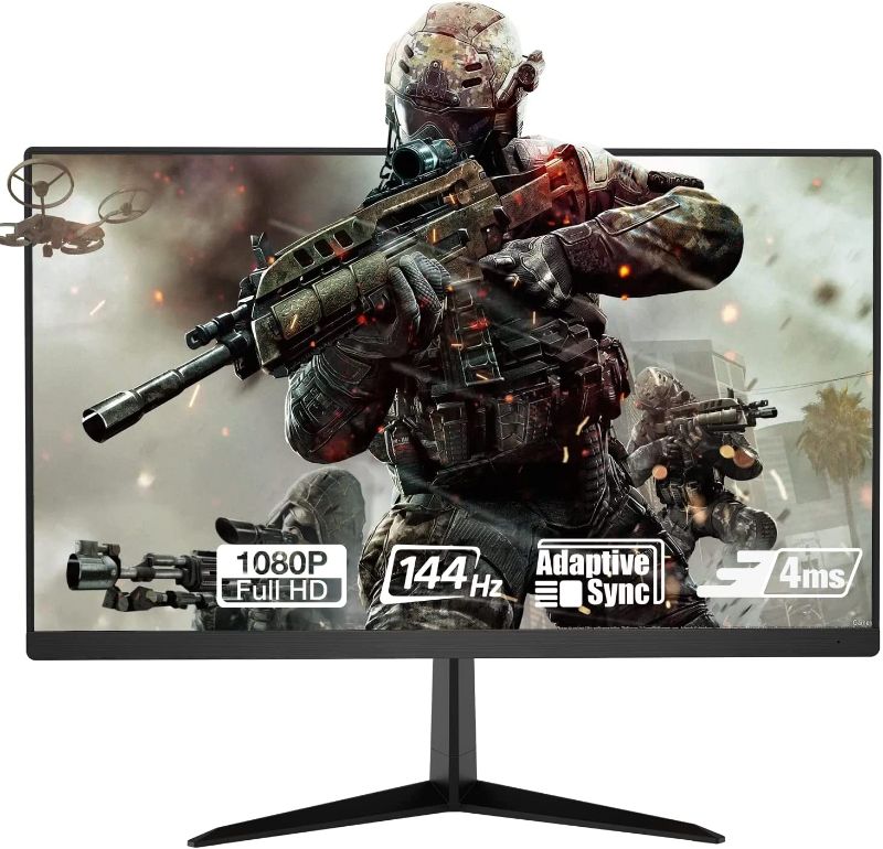 Photo 1 of Fiodio 22” 144Hz 1920 x 1080p Full HD Flat Computer Monitor with HDMI Display Ports, Adjustable Tilt, Free-Tearing Eye Care Monitor for Home Office and Gaming (DP Cable Included), Black (C2B2G)
