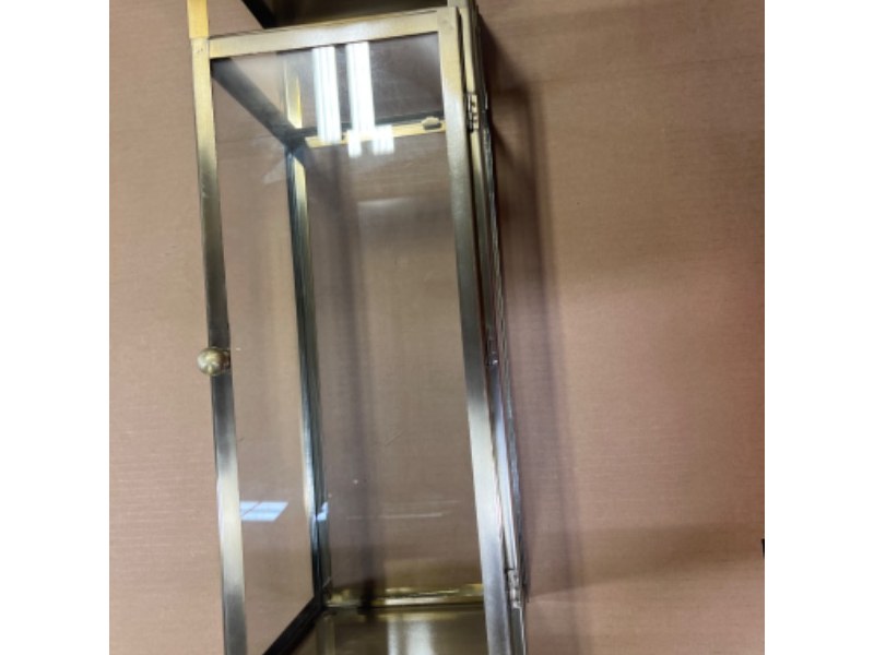 Photo 2 of 24" x 8" Decorative Metal Lantern Candle Holder Matte Gold - Threshold™

