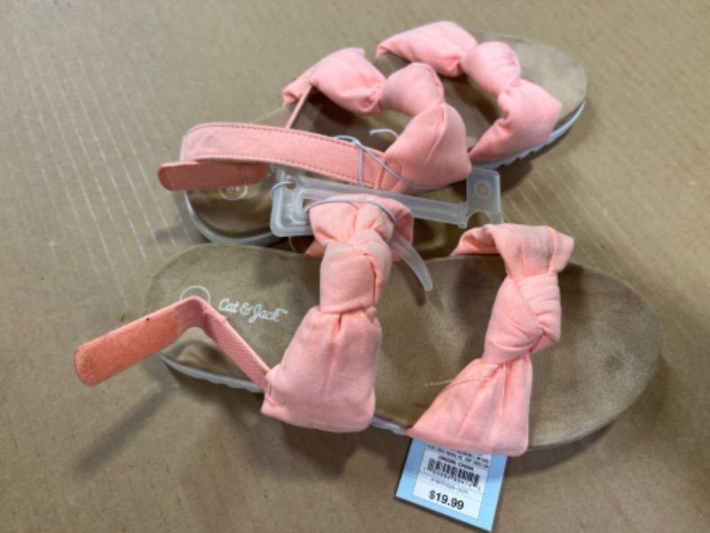 Photo 2 of Girls' Elena Footbed Sandals - Cat & Jack Coral Pink 2