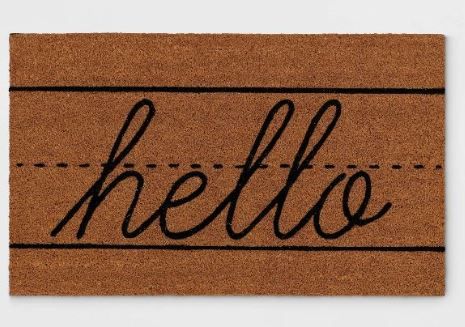 Photo 1 of 1'6"x2'6" Hello Cursive Coir Doormat - Room Essentials™

