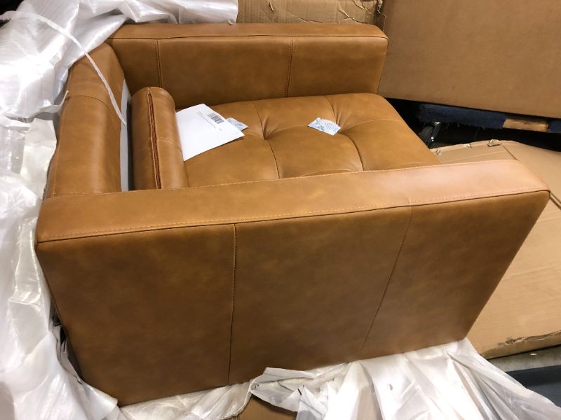 Photo 13 of Amazon Brand – Rivet Cove Mid-Century Modern Tufted Leather Accent Chair