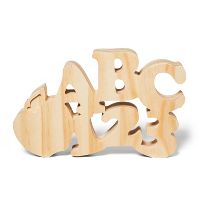 Photo 1 of Wood Word Base ABC123 - Mondo Llama™ Dimensions (Overall): 4.64 Inches (H) x .98 Inches (W) x 7.48 Inches (D)
