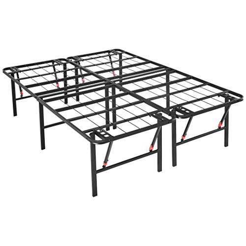 Photo 1 of Amazon Basics Foldable Metal Platform Bed Frame with Tool Free Setup, 18 Inches High, Full, Black
