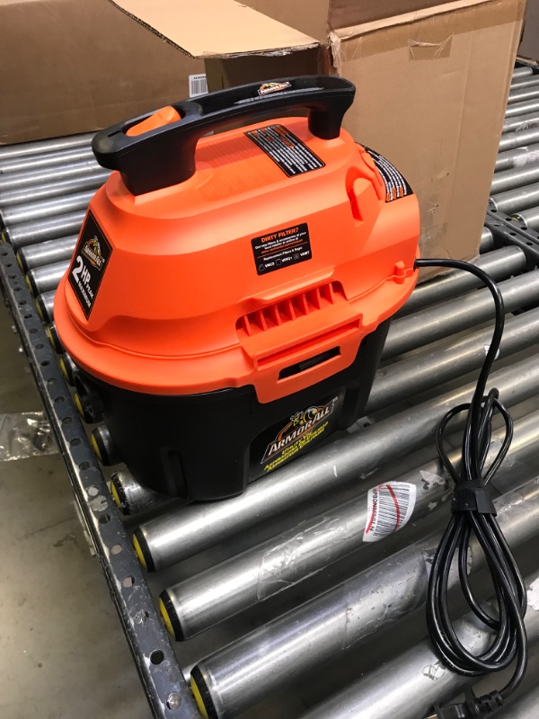 Photo 2 of Armor All, AA255 , 2.5 Gallon 2 Peak HP Wet/Dry Utility Shop Vacuum , Orange
