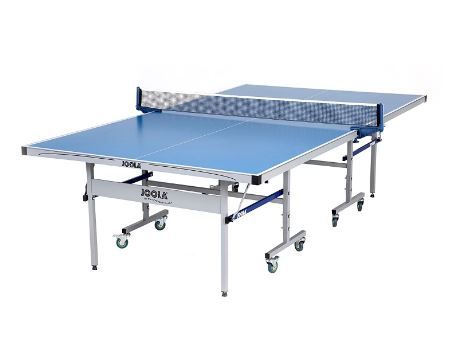Photo 1 of JOOLA Nova DX Outdoor/Indoor All-Weather Table Tennis Table with Ping Pong Net Set, 6mm Surface, Regulation Size 9' x 5', Blue-------TABLE HAS A FEW SCRATCHES ON THE BACK