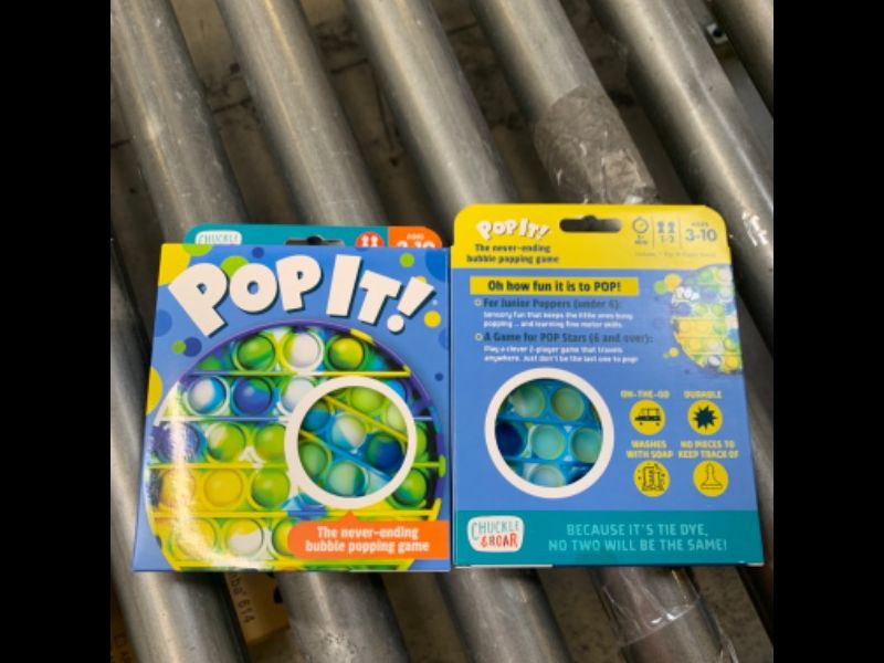 Photo 2 of Chuckle & Roar Pop It! Blue-Green Tie Dye Bubble Popping and Sensory Game, 2 BOX BUNDLE
