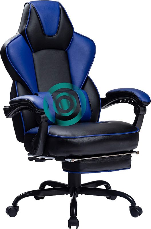 Photo 1 of HEALGEN Gaming Chair with Footrest---BLACK---DAMAGED BOX