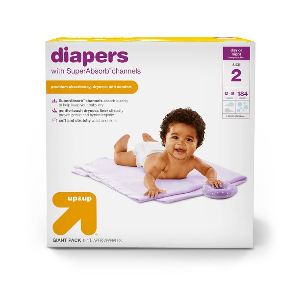 Photo 1 of Diapers Pack - up & up TWO PACKS MISSING -QTY2