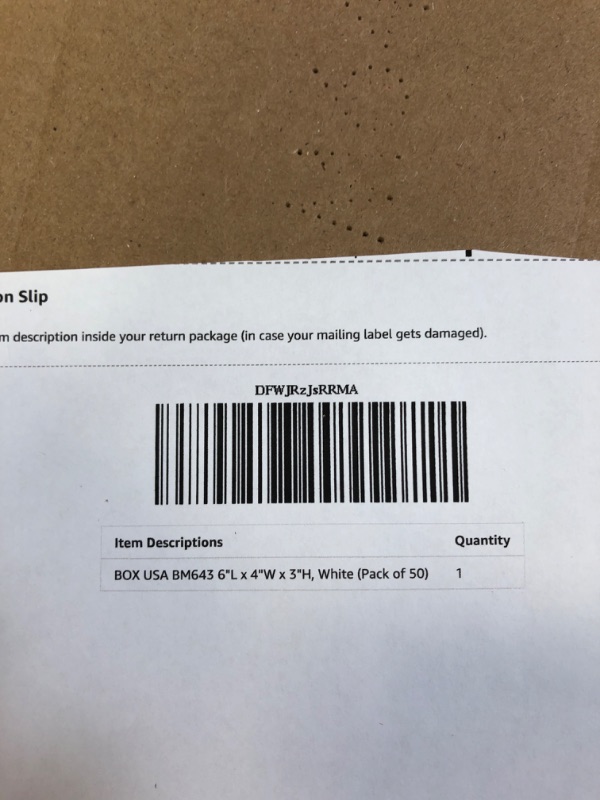 Photo 1 of BOX USA BM643 6"L x 4"W x 3"H (Pack of 50)