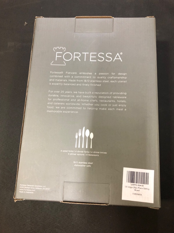 Photo 3 of 20pc Stainless Steel Grand City Silverware Set - Fortessa Tableware Solutions

