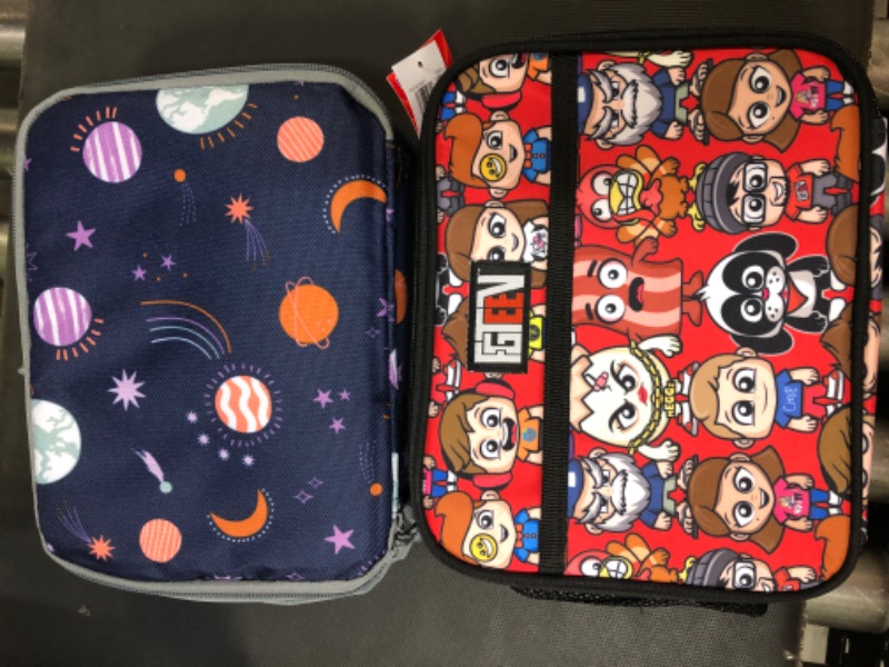 Photo 3 of ****BOY AND GIRL 2 PACK**** FGTeeV Lunch Bag - Red, picnic and lunch box & Classic Lunch Bag Navy Space - Cat & Jack