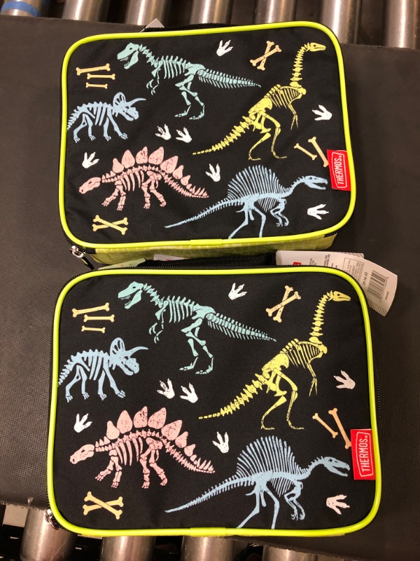 Photo 3 of ****2 PACK**** Thermos Lunch Bag with Antimicrobial Liner - Glow in the Dark Dino	