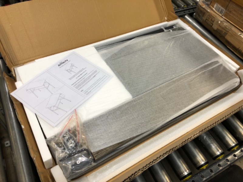 Photo 1 of Armocity Computer Desk, 48 Inch Modern Desk with Bookshelves, 48'' Office PC Laptop Table with Storage Bag, Grey Study Writing Desk with Iron Hooks, Sturdy Desk for Home Office Workstation, Gray
