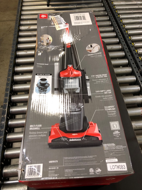 Photo 2 of ****MAJOR DAMAGE TO PACKAGING****Dirt Devil Endura Express Compact Upright Vacuum Cleaner - Black/Red