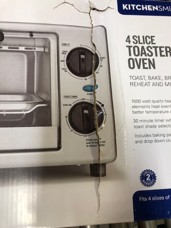 Photo 1 of ****MINOR DAMAGE TO PACKAGING**** Kitchensmith Toaster Oven - Stainless Steel 53731699