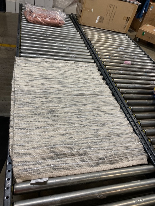 Photo 2 of 24x7 Striped Metallic Woven Accent Rug Gray - Project 62