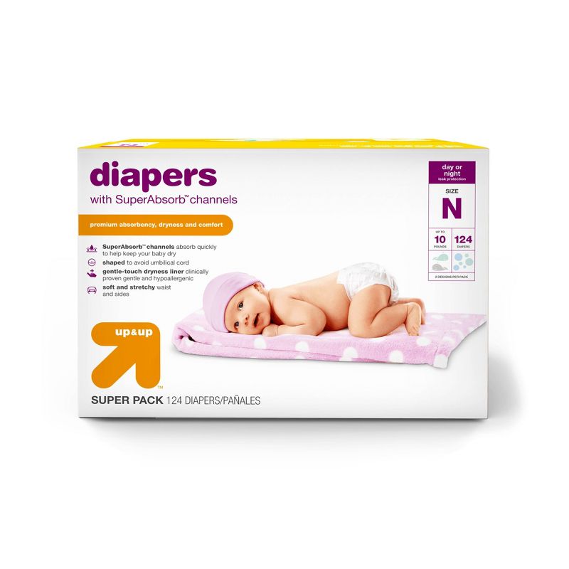 Photo 1 of  Diapers Pack - up & up™ - (Size N/124 Count)