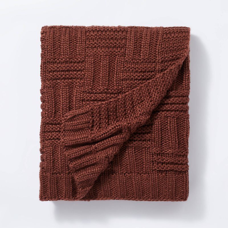 Photo 1 of Basket Weave Knit Throw Blanket - Threshold™ designed with Studio McGee (2 Pack)