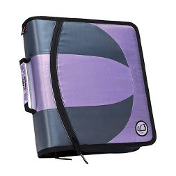 Photo 1 of  3" D Ring Zipper Binder with File Folder Light Purple - Case-it

