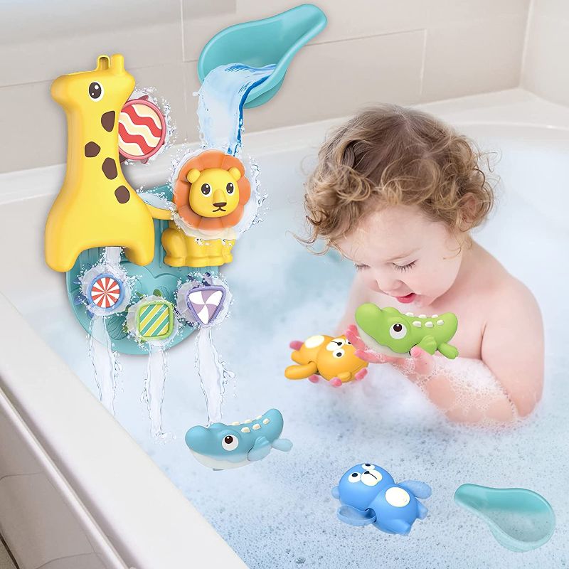 Photo 1 of 10-Pack Baby Toys for Toddlers, QQPONY Baby Bathtub Wall Water Toy Set, Floating Wind Up Toys for Toddlers, Preschool Toddler Pool Toys, Swimming Animal Toys Gift for Boys Girls (12 Months up)
