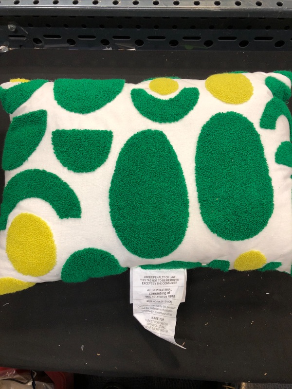 Photo 2 of 14"x20" Avocado and Striped Lumbar Decorative Pillow Green - Tabitha Brown for Target
