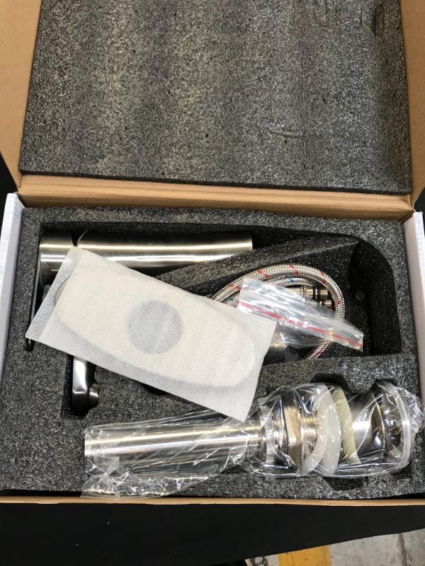 Photo 1 of Bathroom Faucet cUPC Certificated Bathroom Sink Faucet with Metal Overflow Pop Up Drain Deck Plate 1 or 3 Hole Bathroom Vanity Sink Faucet (Brushed-Nickel), BF-SSA01
