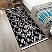 Photo 1 of Chaelilife Modern Kitchen Rug 2'x4.3' Black and White Hallway Runner Rugs Boho Geometric Area Rug Machine Washable Floor Throw Carpet Cotton Farmhouse Rugs for Bedroom Living Room
