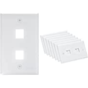 Photo 1 of 2 Port Keystone Jack Wall Plate 8-Pack, Single Gang Wall Plate for HDMI, Coax, Modular, Speaker, Ethernet Keystone Coupler
